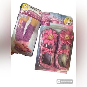 Disney Princess Rapunzel 2Pcs Child’s Slipper Shoes and Leg Warmers NWT